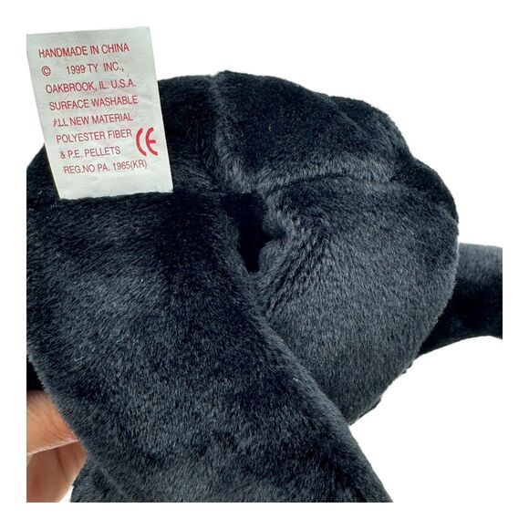 Ty Beanie Baby Babies THE END Plush Black Teddy Bear RETIRED Stuffed Toy Animal - Picture 6 of 11